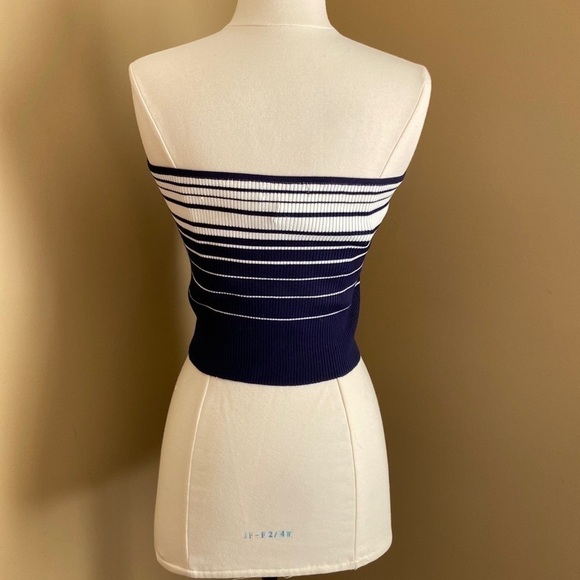 Nwt Blue/Off White Strapless Top by She + Sky - Picture 4 of 11